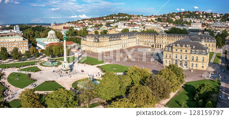 Schlossplatz in Stuttgart, Germany, travel panoramic landscape 128159797