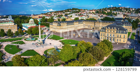 Schlossplatz in Stuttgart, Germany, travel panoramic landscape Schlossplatz in Stuttgart, Germany, travel panoramic landscape 128159799