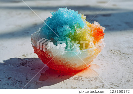 在夏日陽光下閃閃發光的彩色刨冰 128160172