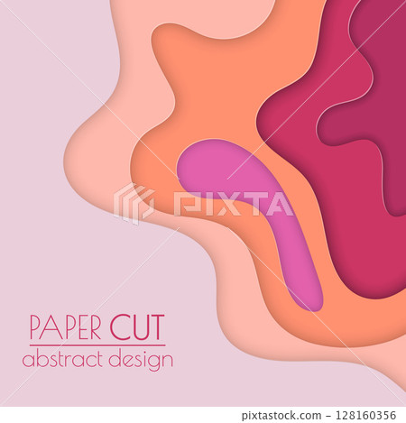 3d layout of the cover, banner, leaflet in the style of cut paper. Abstract smooth shapes create the effect of depth and space. Abstract background for creative design and creative idea 3d layout of the cover, banner, leaflet in the style of cut paper. Abstract smooth shapes create the effect of depth and space. Abstract background for creative design and creative idea 128160356