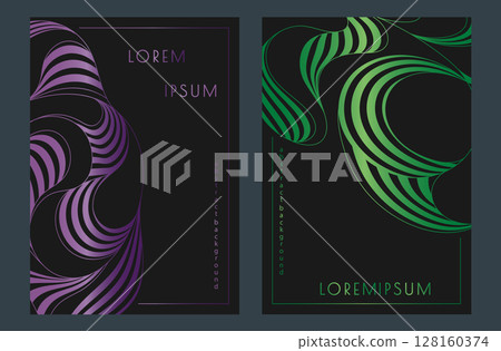 Colorful pattern of wavy lines. Template for interior design, packaging, social networks. An idea for creative design Colorful pattern of wavy lines. Template for interior design, packaging, social networks. An idea for creative design 128160374