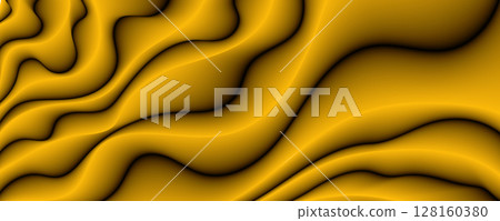 Abstract background of three-dimensional gradient yellow lines. Yellow wave background template for creative design Abstract background of three-dimensional gradient yellow lines. Yellow wave background template for creative design 128160380