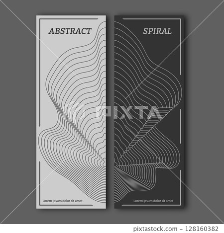 Luxurious wavy lines design. A set of designs for a composite cover, banner, poster. Template for interior decoration, creative ideas, creativity and design Luxurious wavy lines design. A set of designs for a composite cover, banner, poster. Template for interior decoration, creative ideas, creativity and design 128160382