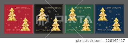 Merry Christmas and Happy New Year. A holiday greeting template for postcards, banners and flyers. A set of color options Merry Christmas and Happy New Year. A holiday greeting template for postcards, banners and flyers. A set of color options 128160417