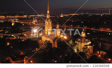 Aerial view of Peter and Paul Fortress in Russia 128160508