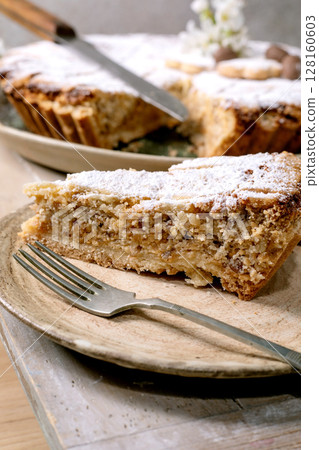 Homemade Tart Pastiera Napolitano with Powdered Sugar 128160603
