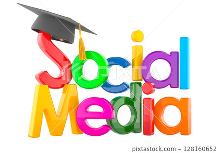 Social media education, concept. 3D rendering 128160652