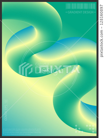 Three-dimensional 3D gradient line design.A plastic wavy curve. A design element for a poster, banner, flyer, cover, brochure and creative idea Three-dimensional 3D gradient line design.A plastic wavy curve. A design element for a poster, banner, flyer, cover, brochure and creative idea 128160897