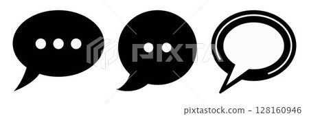 Set of Speech Bubbles template flat and line icons on transparent background, flat line design vector illustration, social media and communication concept Set of Speech Bubbles template flat and line icons on transparent background, flat line design vector illustration, social media and communication concept 128160946