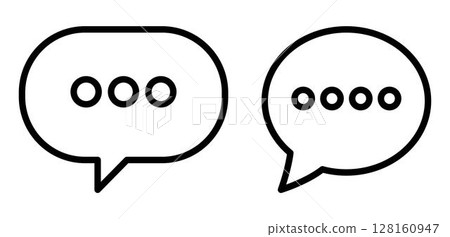 Set of Speech Bubbles template flat and line icons on transparent background, flat line design vector illustration, social media and communication concept 128160947