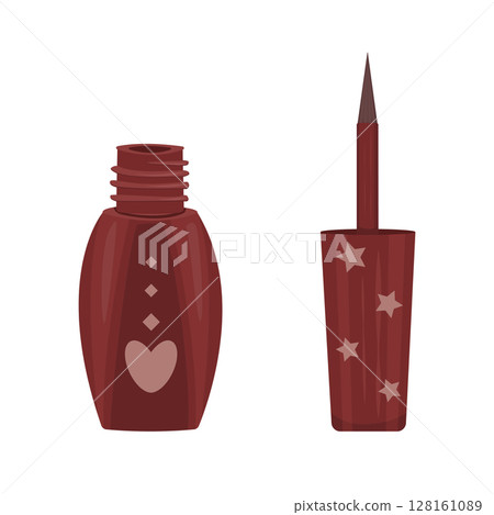 Liquid eyeliner, cute colorful illustration Liquid eyeliner, cute colorful illustration 128161089