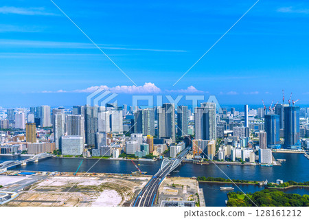 Tokyo cityscape in Japan, July. Towards a new era. View of the former Tsukiji Market site, etc. To be redeveloped... = 4th 128161212