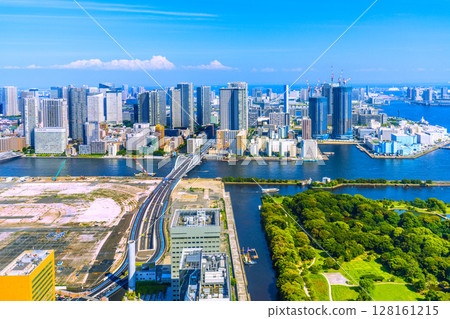 Tokyo cityscape in Japan, July. Towards a new era. View of the former Tsukiji Market site, etc. To be redeveloped... = 4th 128161215
