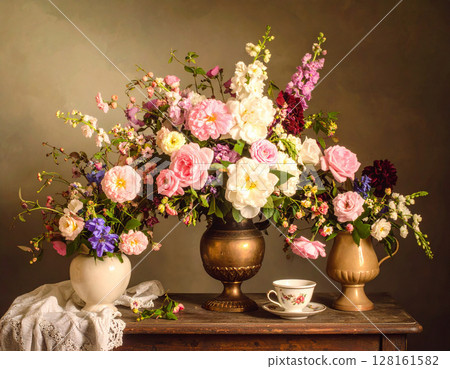 Tables with flowers 128161582