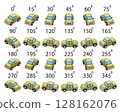 Rotation of the car in game style by 15 degrees for animation.   128162076