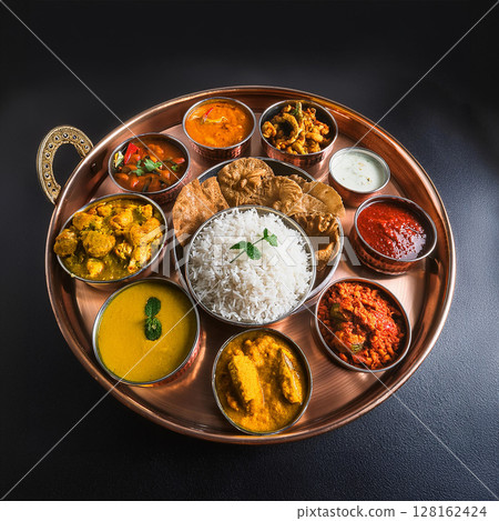 Sumptuous South Asian Meal on Copper 128162424
