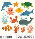 海洋生物插圖 128162651
