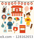 一家人去參加夏季節慶的插圖 128162653