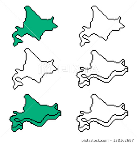 日本北海道手繪地圖,像素藝術集 日本北海道手繪地圖,像素藝術集 128162697