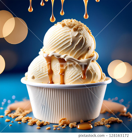 Overflowing Vanilla Ice Cream Delight 128163172