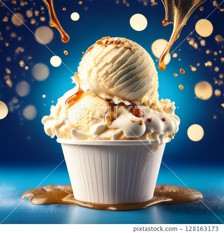 Overflowing Vanilla Ice Cream Delight 128163173