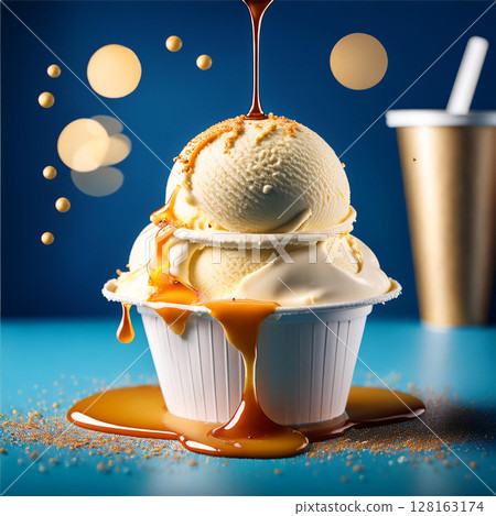 Overflowing Vanilla Ice Cream Delight Overflowing Vanilla Ice Cream Delight 128163174