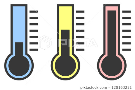 Illustration of a thermometer used to measure body and water temperatures under prefectural control 128163251