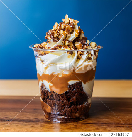 Indulgent Layered Sundae in Clear Cup 128163907