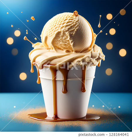 Overflowing Vanilla Ice Cream Delight Overflowing Vanilla Ice Cream Delight 128164041