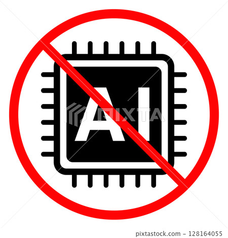 Prohibited icon for generating AI Prohibited icon for generating AI 128164055