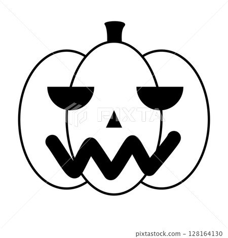 Jack-o'-lantern monochrome shocked face 128164130