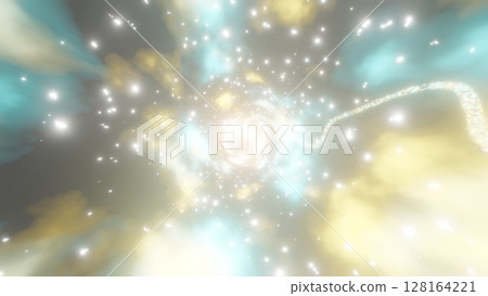 以驚人的速度運行的光跡 - 彩色燈光背景 128164221