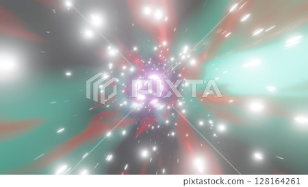 A trail of light running at incredible speed - A colorful light background 128164261