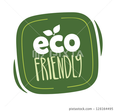 Eco-friendly product quality label cartoon 128164495
