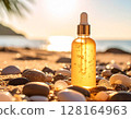 Cosmetic bottles on the beach 128164963