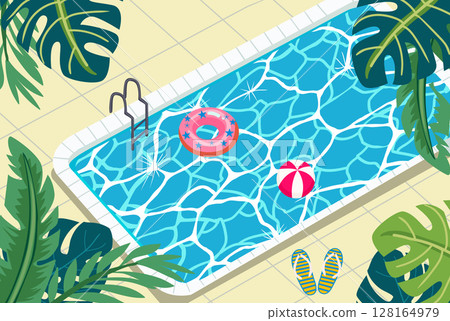 background of pool with tranquil turquoise ripples top view background of pool with tranquil turquoise ripples top view 128164979