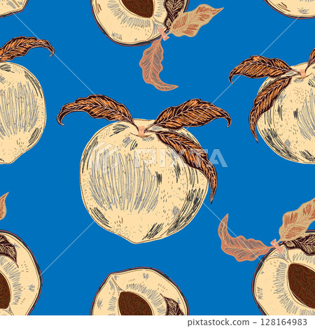 seamless pattern with pears 128164983