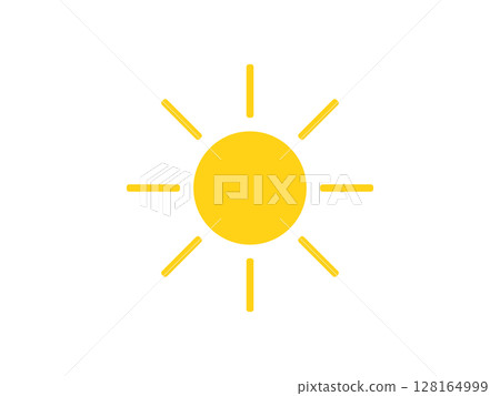黃色太陽圖示的插圖 128164999