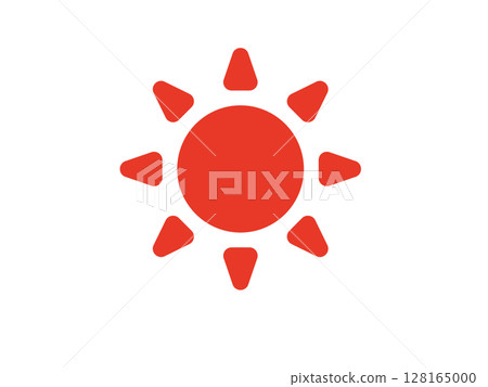 紅太陽圖示的插圖 128165000