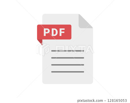 Illustration of PDF file extension icon Illustration of PDF file extension icon 128165053