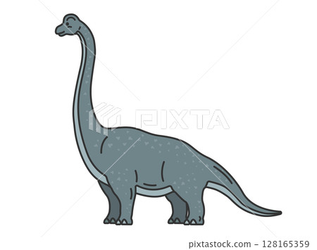 Illustration of the dinosaur Plachiosaurus (line drawing, color) 128165359