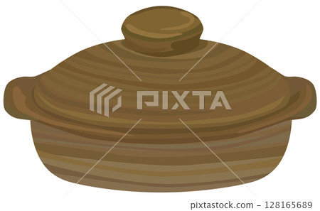 Earthenware pot illustration vector material 128165689