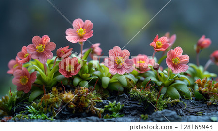 Florarium, aquarium with flowers, banner with copy space, floristry 128165943