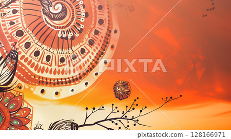 Australian native patterns, International Day of the World's Indigenous Peoples, banner copy space Australian native patterns, International Day of the World's Indigenous Peoples, banner copy space 128166971