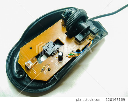 Broken computer mouse isolated on white background Broken computer mouse isolated on white background 128167169
