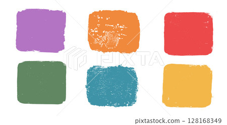 Vibrant multi colors highlights paint grunge urban square swatches set. Messy bright rectangles frames. Linocut rolled paint tag. Vector handmade brayer stamp smudged texture. Rough decorative borders Vibrant multi colors highlights paint grunge urban square swatches set. Messy bright rectangles frames. Linocut rolled paint tag. Vector handmade brayer stamp smudged texture. Rough decorative borders 128168349