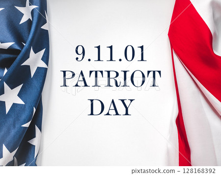 Patriot Day. American flag and lettering 128168392