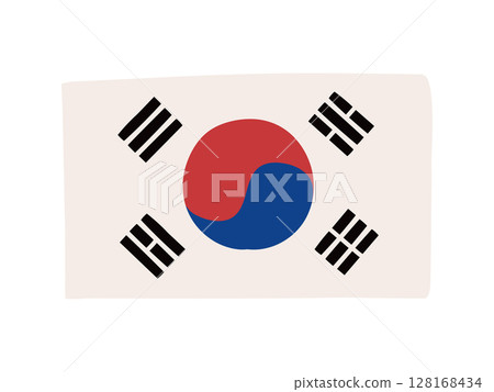 韓國國旗插圖素材 128168434