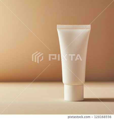 Cream Tube on Soft Background with Copy Space 128168556