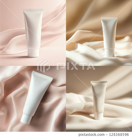 Cream Tube on Soft Background with Copy Space 128168596